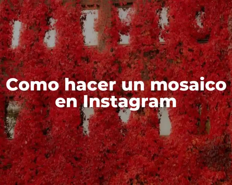 Como hacer un mosaico en Instagram