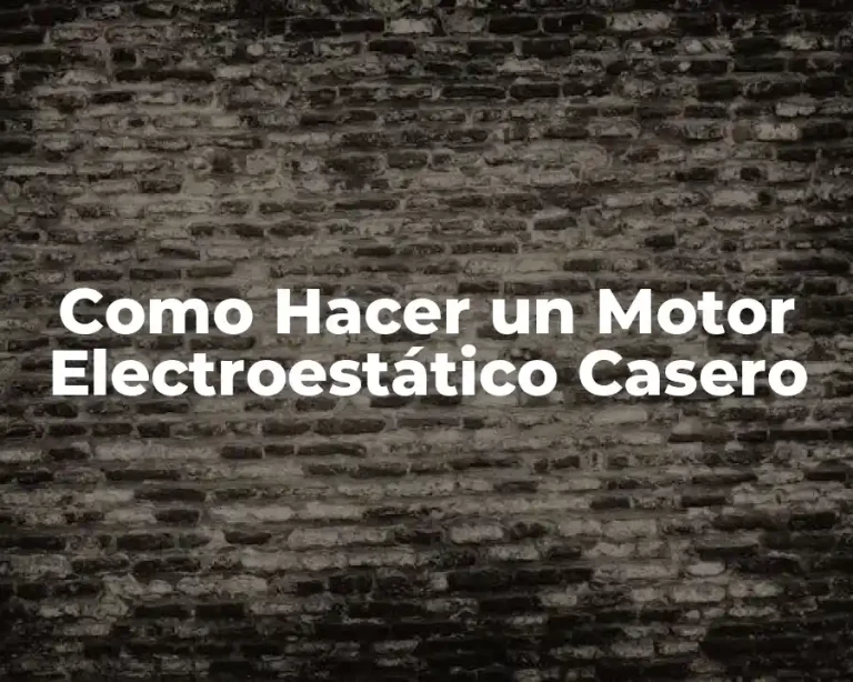 Como Hacer un Motor Electroestático Casero