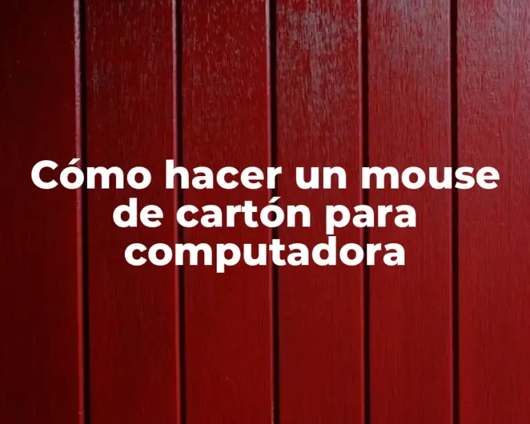Cómo hacer un mouse de cartón para computadora