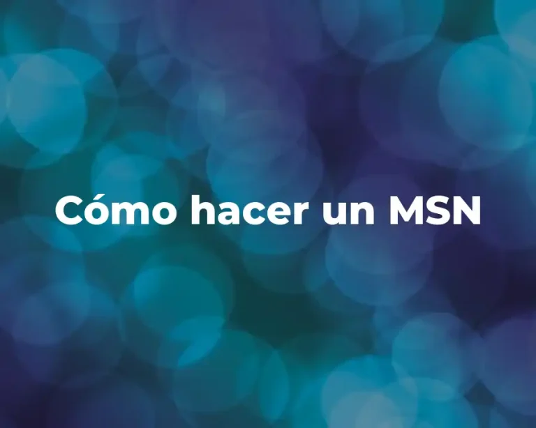 Cómo hacer un MSN
