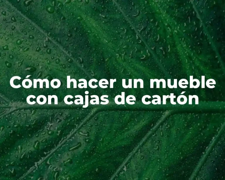 Cómo hacer un mueble con cajas de cartón