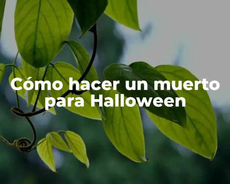 Cómo hacer un muerto para Halloween