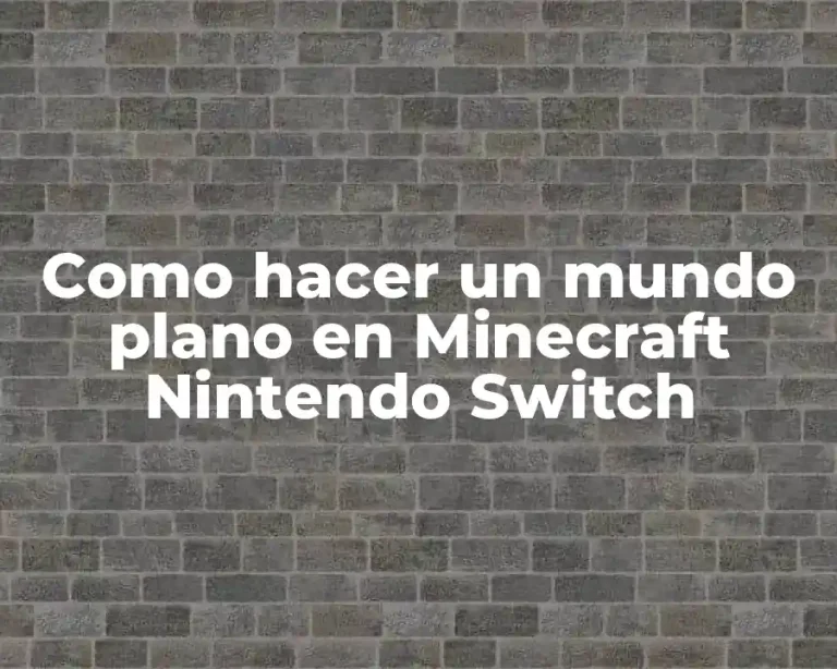 Como hacer un mundo plano en Minecraft Nintendo Switch