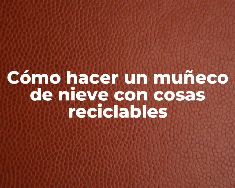 Cómo hacer un muñeco de nieve con cosas reciclables