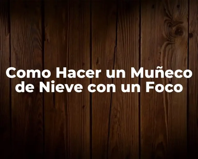 Como Hacer un Muñeco de Nieve con un Foco