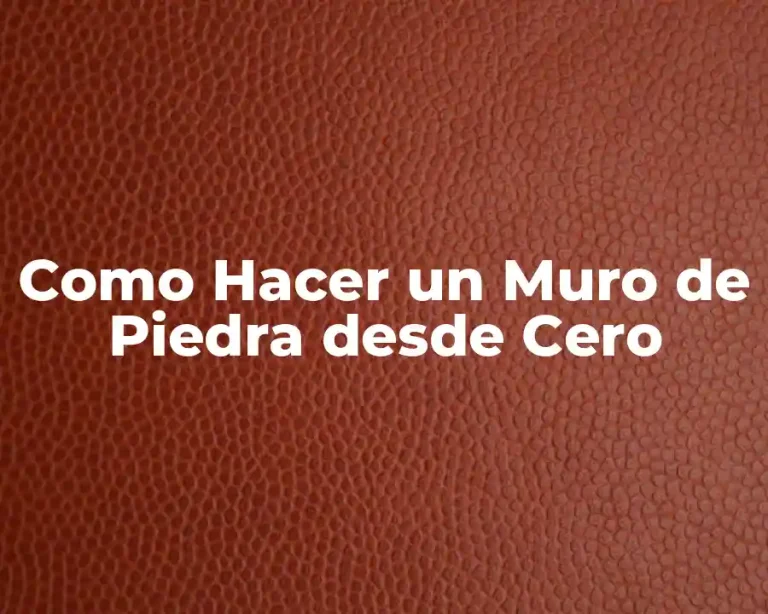 Como Hacer un Muro de Piedra desde Cero