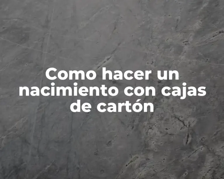 Como hacer un nacimiento con cajas de cartón