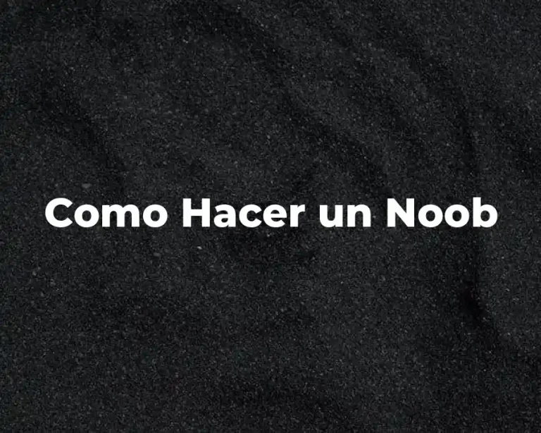 Como Hacer un Noob