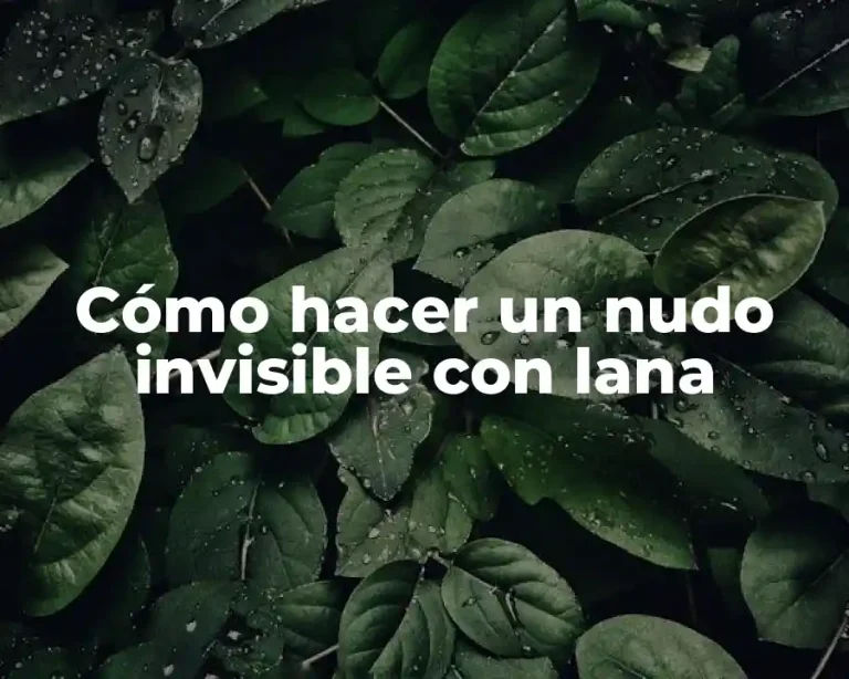 Cómo hacer un nudo invisible con lana
