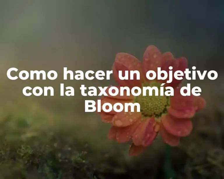 Como hacer un objetivo con la taxonomía de Bloom