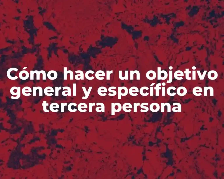 Cómo hacer un objetivo general y específico en tercera persona
