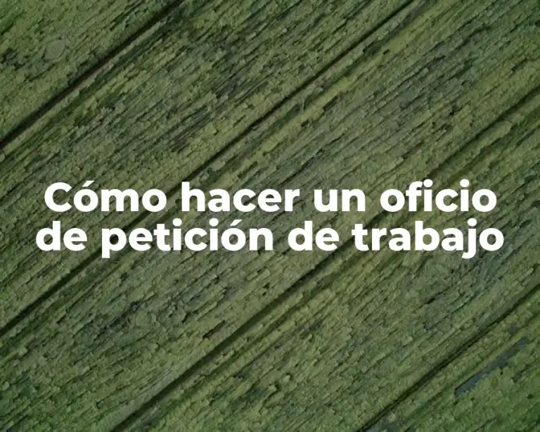 Cómo hacer un oficio de petición de trabajo