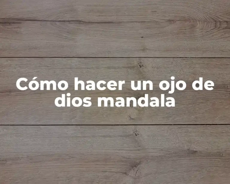 Cómo hacer un ojo de dios mandala