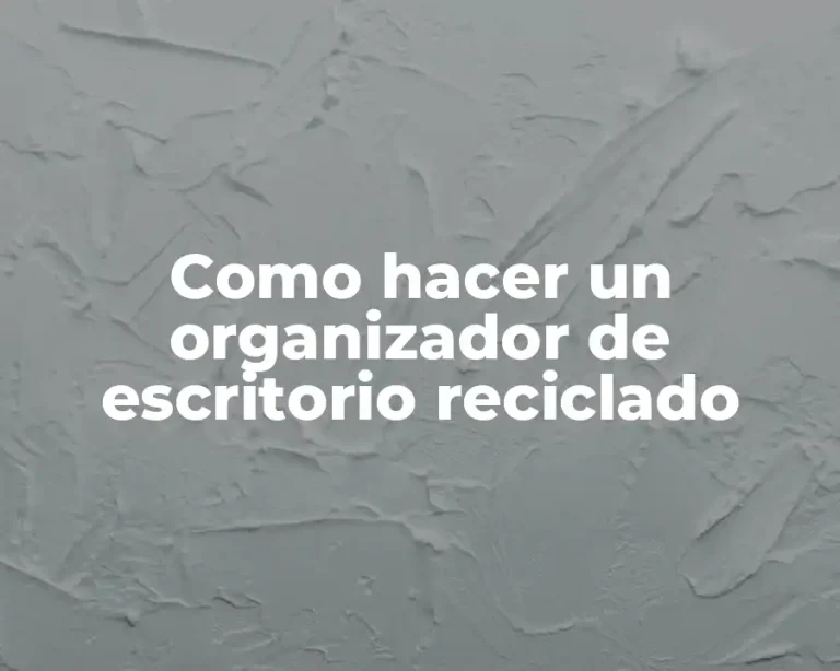 Como hacer un organizador de escritorio reciclado