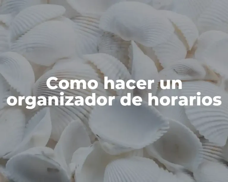 Como hacer un organizador de horarios