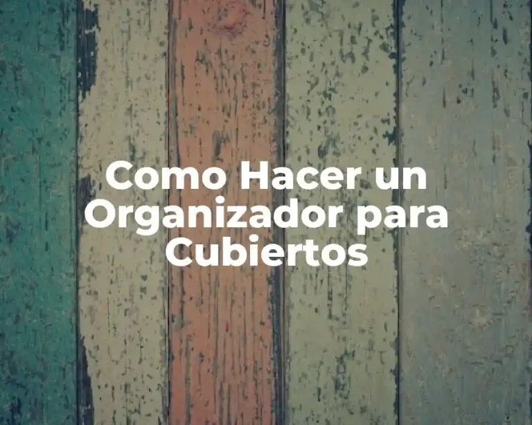 Como Hacer un Organizador para Cubiertos