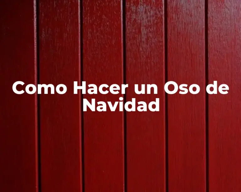 Como Hacer un Oso de Navidad
