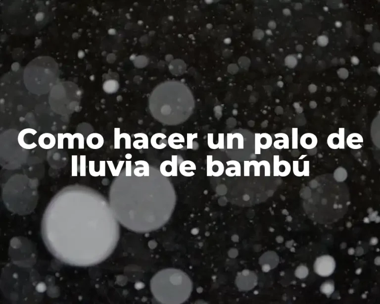Como hacer un palo de lluvia de bambú