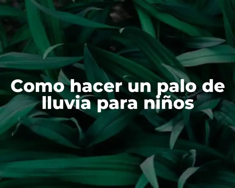 Como hacer un palo de lluvia para niños