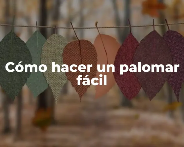 Cómo hacer un palomar fácil