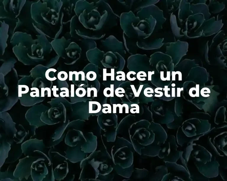 Como Hacer un Pantalón de Vestir de Dama