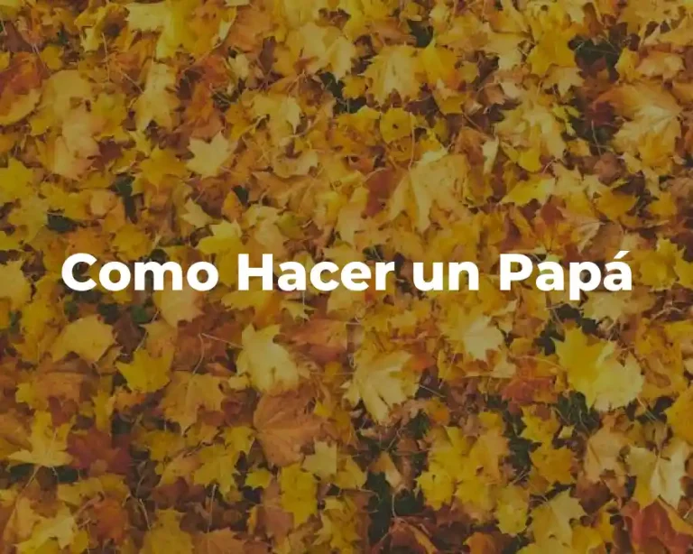 Como Hacer un Papá