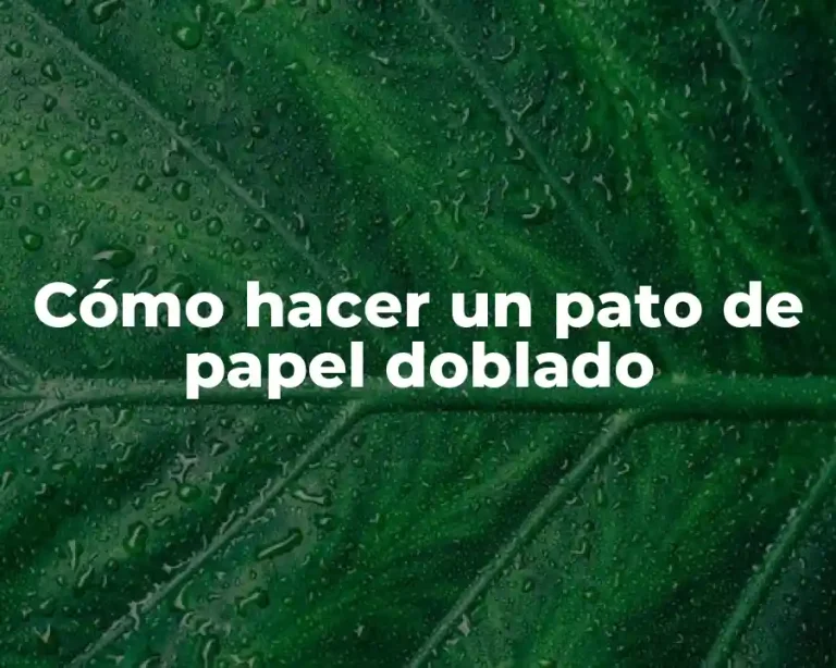 Cómo hacer un pato de papel doblado