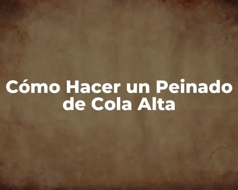 Cómo Hacer un Peinado de Cola Alta