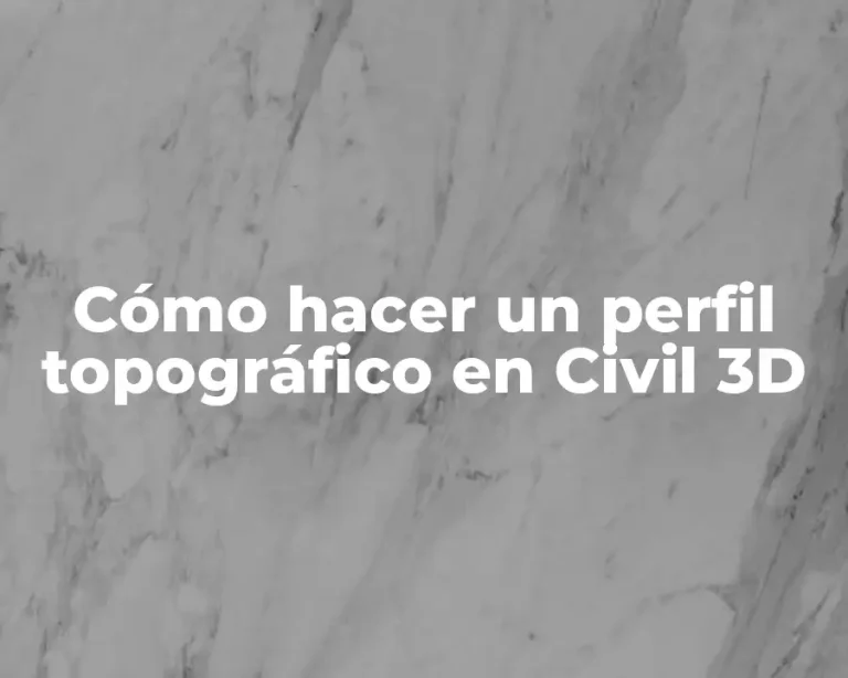 Cómo hacer un perfil topográfico en Civil 3D