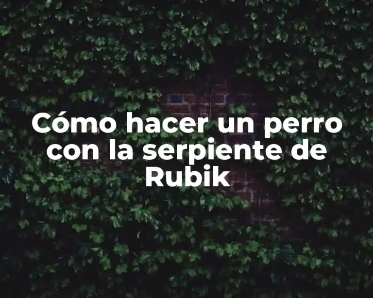 Cómo hacer un perro con la serpiente de Rubik