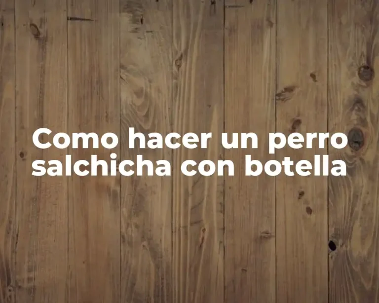 Como hacer un perro salchicha con botella