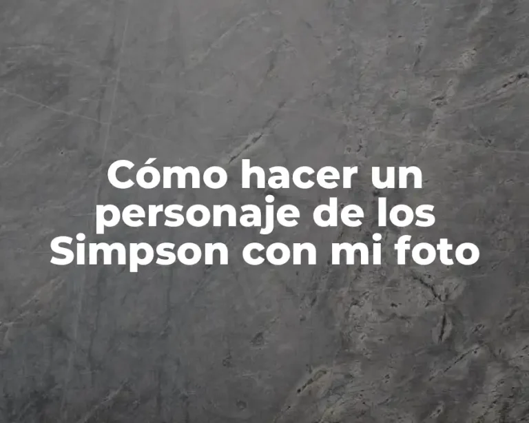 Cómo hacer un personaje de los Simpson con mi foto