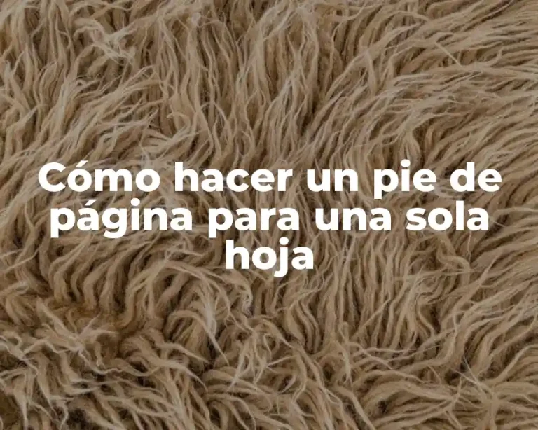 Cómo hacer un pie de página para una sola hoja