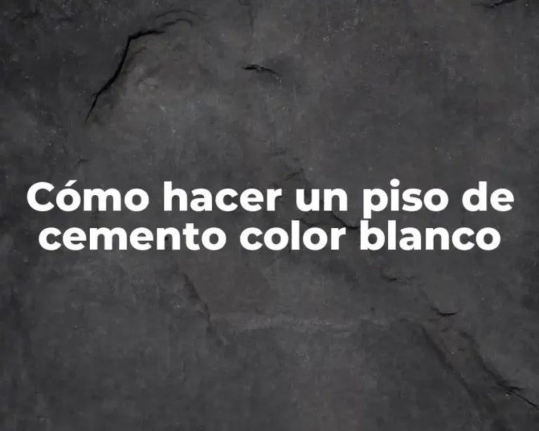 Cómo hacer un piso de cemento color blanco