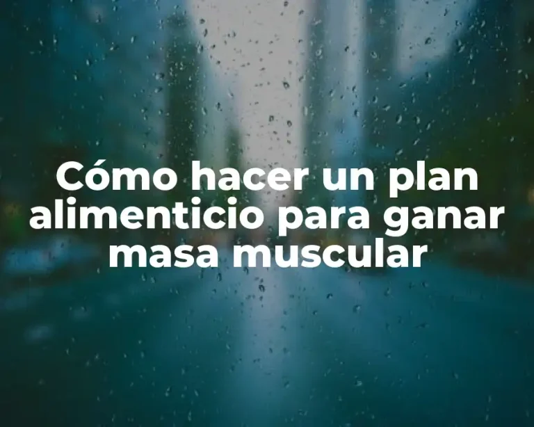 Cómo hacer un plan alimenticio para ganar masa muscular