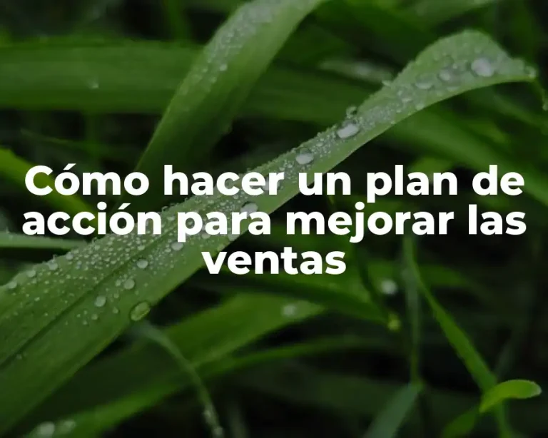 Cómo hacer un plan de acción para mejorar las ventas