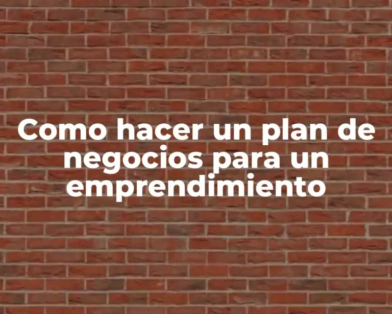 Como hacer un plan de negocios para un emprendimiento