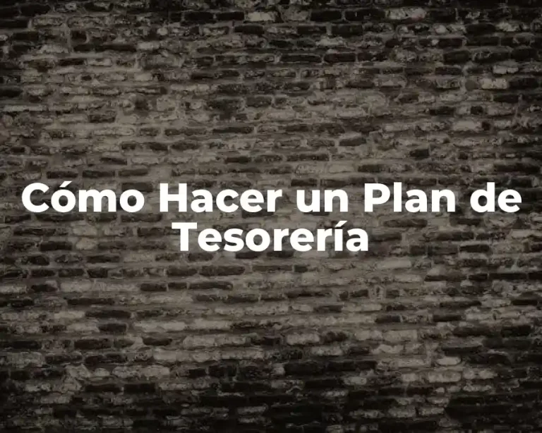 Cómo Hacer un Plan de Tesorería