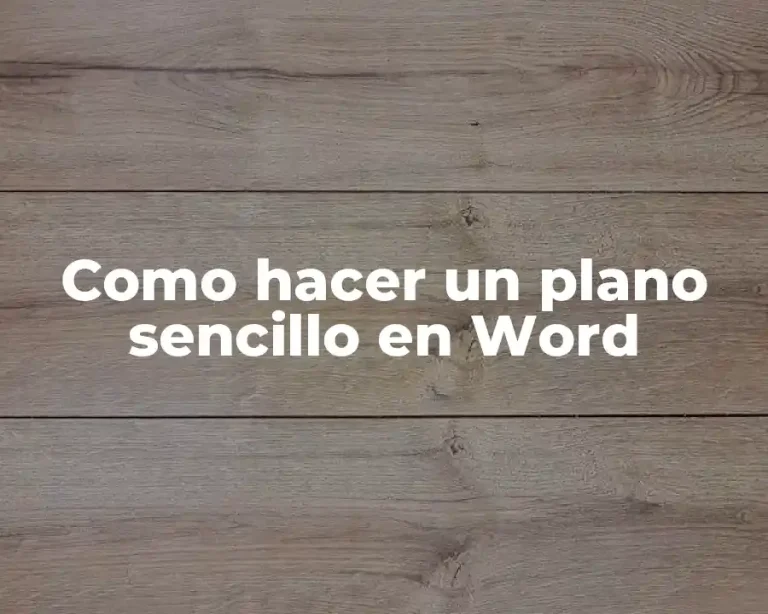 Como hacer un plano sencillo en Word