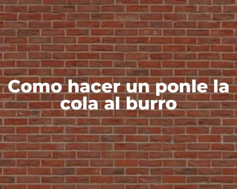 Como hacer un ponle la cola al burro