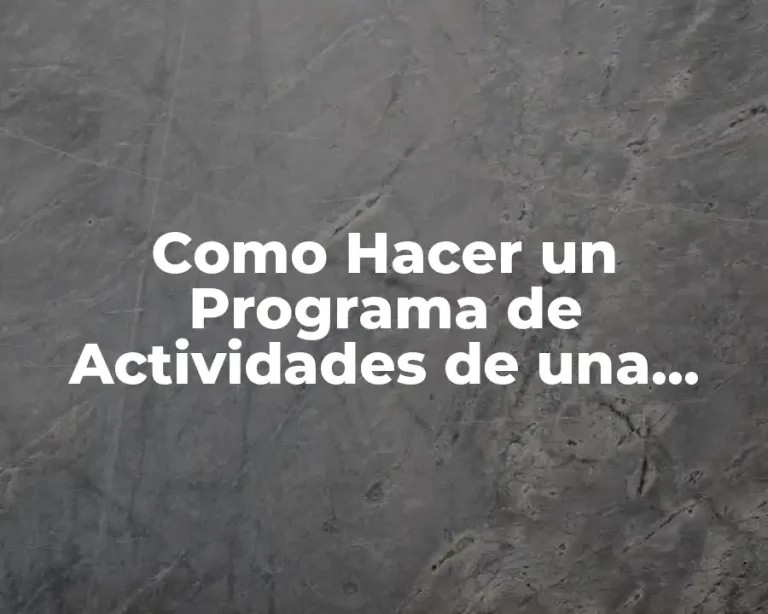 Como Hacer un Programa de Actividades de una Empresa