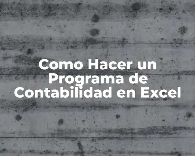 Como Hacer un Programa de Contabilidad en Excel