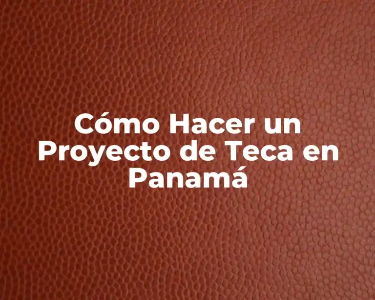 Cómo Hacer un Proyecto de Teca en Panamá