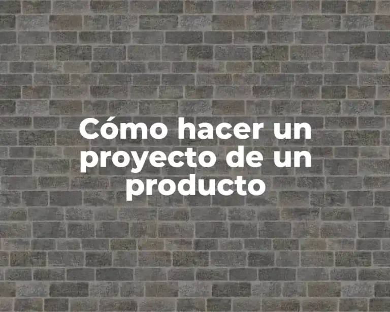 Cómo hacer un proyecto de un producto