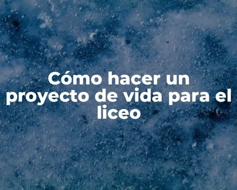 Cómo hacer un proyecto de vida para el liceo