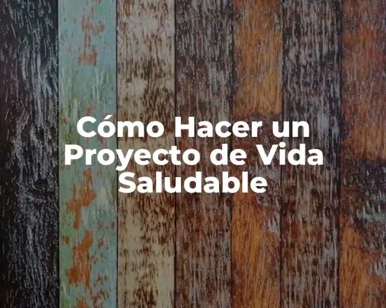 Cómo Hacer un Proyecto de Vida Saludable