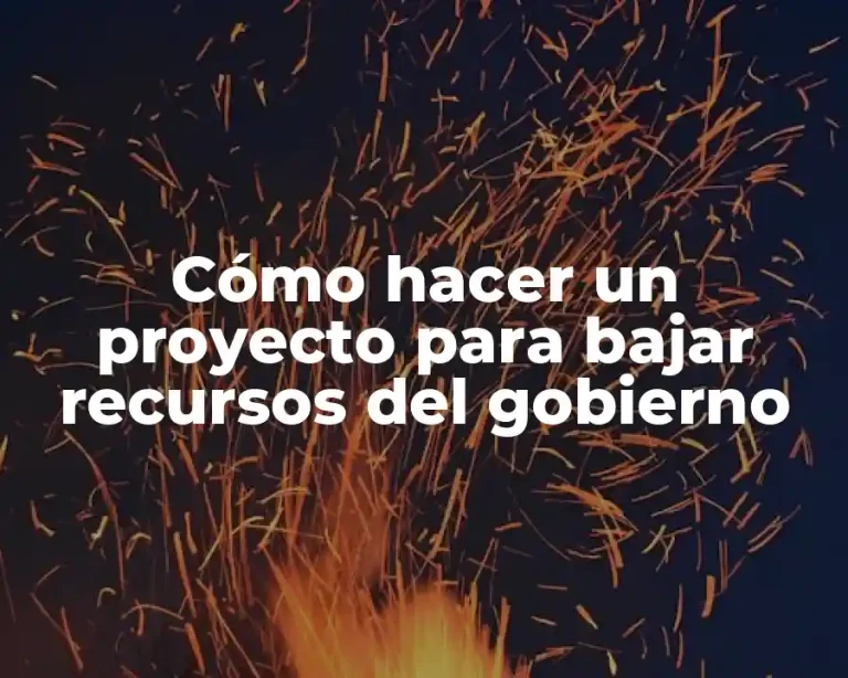 Cómo hacer un proyecto para bajar recursos del gobierno