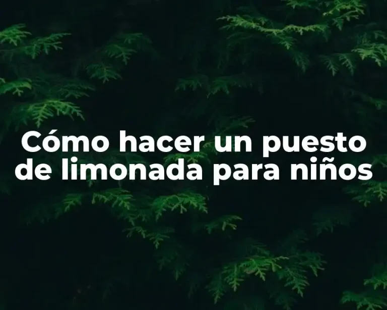 Cómo hacer un puesto de limonada para niños