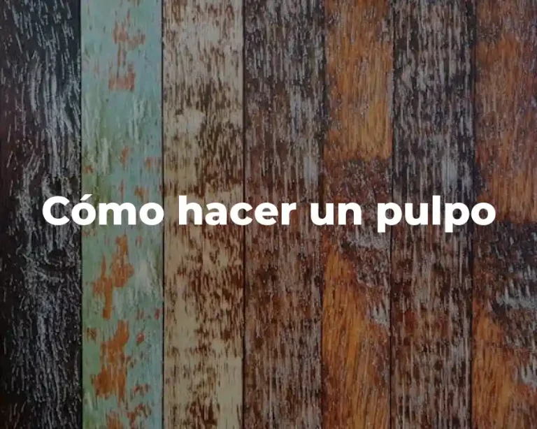 Cómo hacer un pulpo