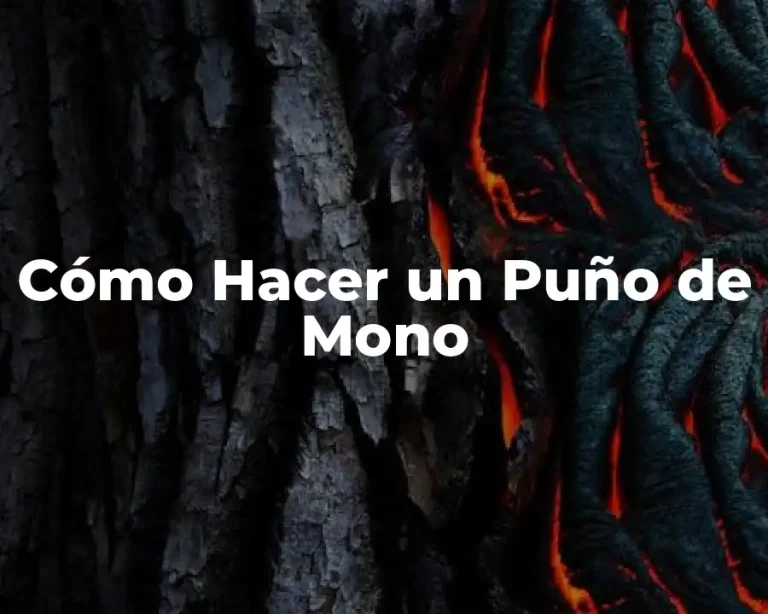 Cómo Hacer un Puño de Mono